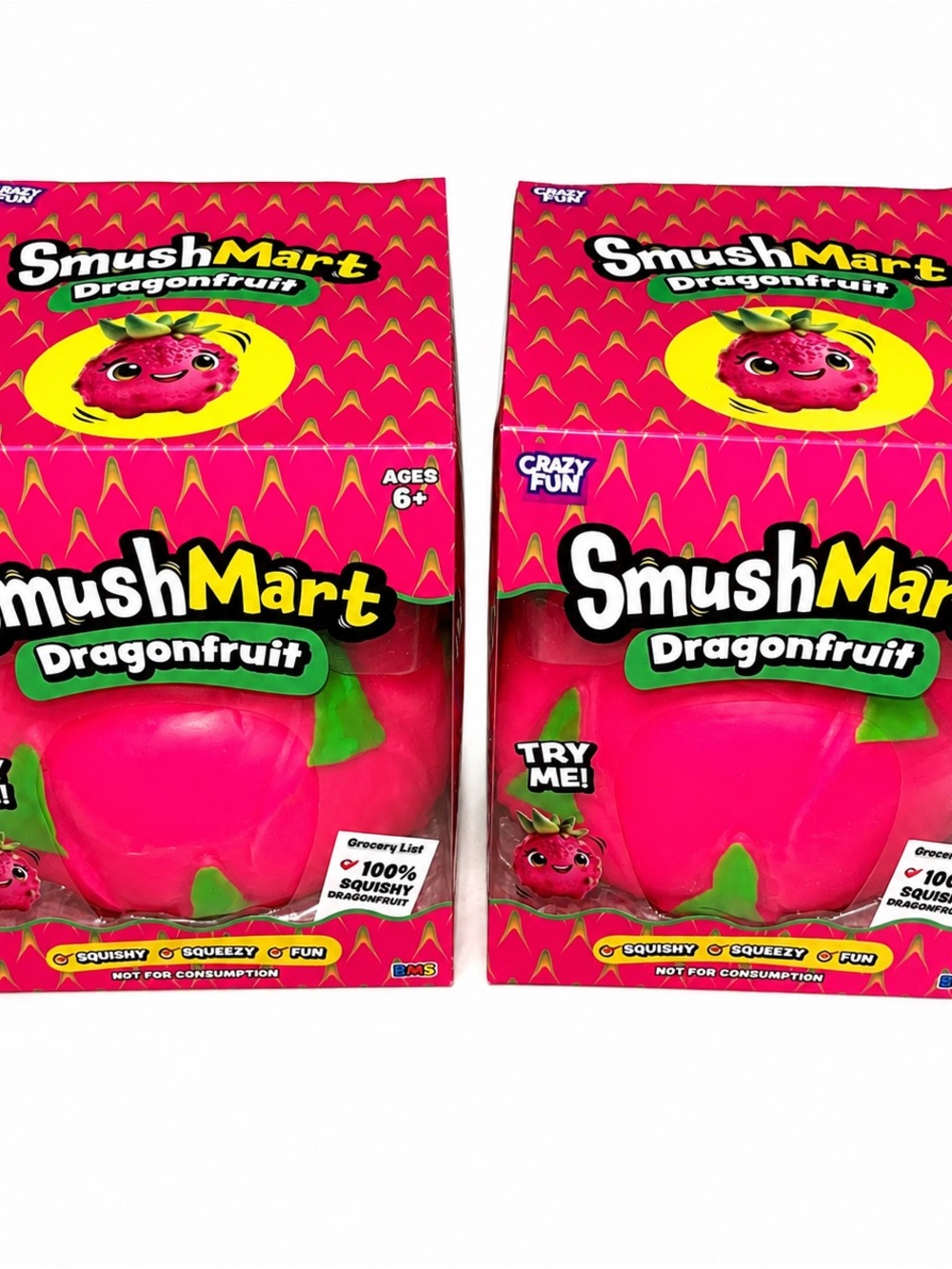 2 Dragonfruit Squishy Toy - Bright Pink